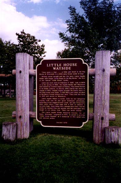 A replica of the log cabin where Laura Ingalls Wilder was born