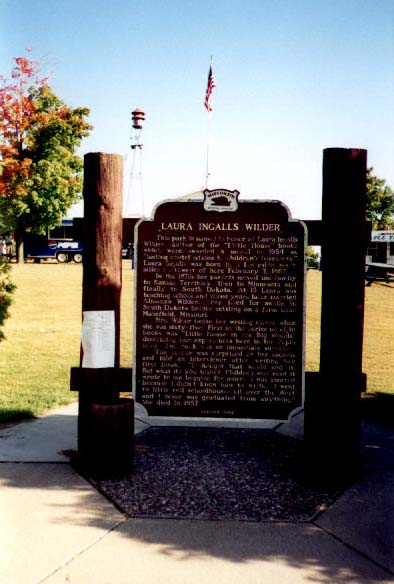 Laura Ingalls Wilder monument sign