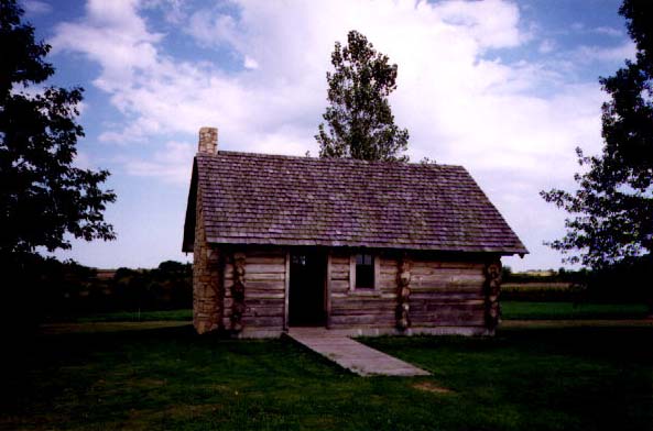 Replica of log cabin